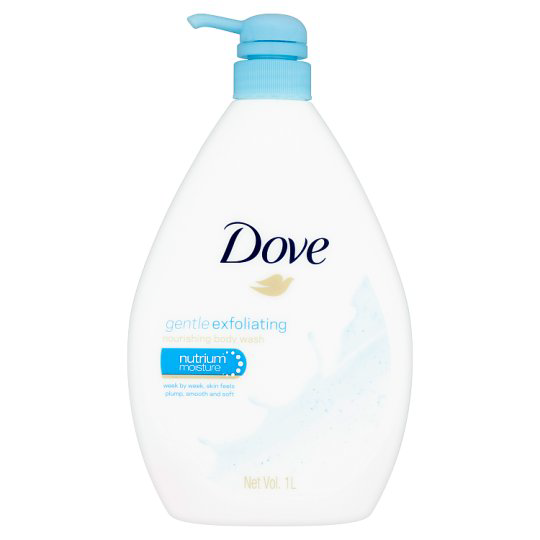 medium (55) DOVE GENTLE EXFOLIATING BODY WASH 1L